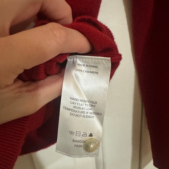 NWT Quince Mongolian Cashmere Red Cardigan - Picture 8 of 8